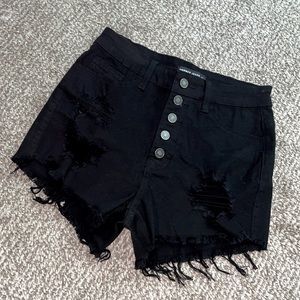 High waisted black shorts